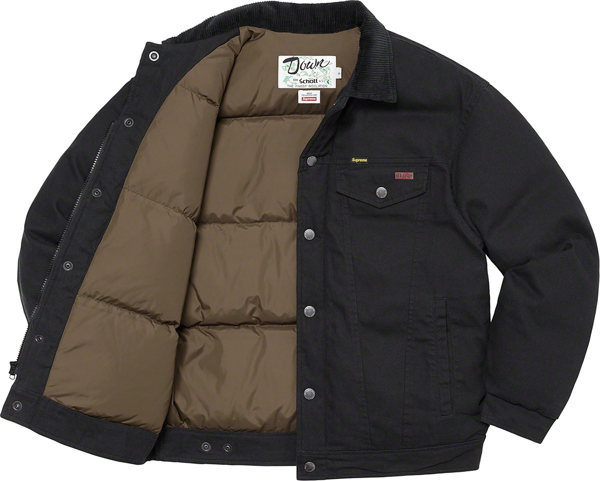 Supreme®/Schott® Canvas Down Trucker Jacket view 17